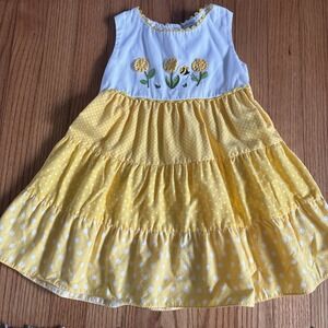 Vintage Y2K Austin & Ashley Lemon Layer Girls Sleeveless Dress 24months